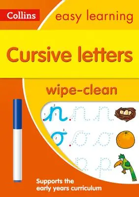 Litery kursywne Wiek 3-5 lat - zeszyt ćwiczeń - idealny do nauki w domu - Cursive Letters Age 3-5 Wipe Clean Activity Book - Ideal for Home Learning