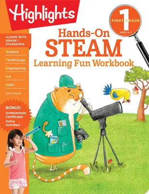 Zeszyt ćwiczeń dla pierwszoklasistów do nauki na parze - First Grade Hands-On Steam Learning Fun Workbook