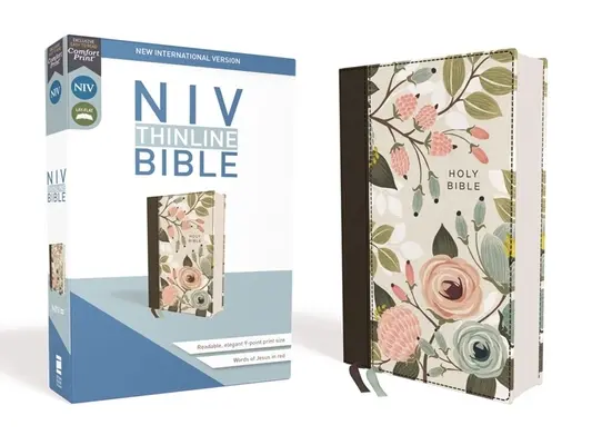 Niv, Biblia Cienkoszowa, obwoluta, w kwiaty, wydanie z czerwonymi literami, wygodny druk - Niv, Thinline Bible, Cloth Over Board, Floral, Red Letter Edition, Comfort Print
