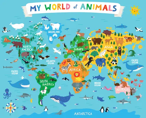 Mój świat zwierząt: 36-elementowe puzzle podłogowe - My World of Animals 36-Piece Floor Puzzle