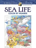 Książka do kolorowania Creative Haven Sea Life Color by Number - Creative Haven Sea Life Color by Number Coloring Book