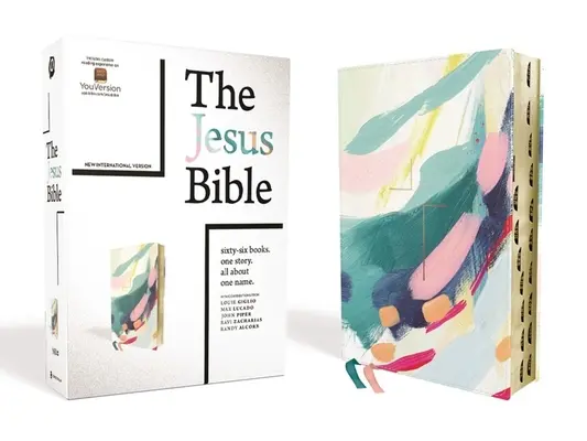 The Jesus Bible Artist Edition, Niv, skórzana miękka oprawa, Multi-Color/Teal, indeksowanie kciukiem, wygodny druk - The Jesus Bible Artist Edition, Niv, Leathersoft, Multi-Color/Teal, Thumb Indexed, Comfort Print