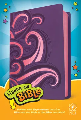 Hands-On Bible NLT (skóropodobna, fioletowa/różowe zawijasy) - Hands-On Bible NLT (Leatherlike, Purple/Pink Swirls)