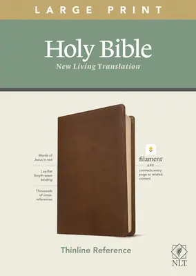 NLT Large Print Thinline Reference Bible, Filament Enabled Edition (czerwone litery, skóropodobne, rdzawobrązowe) - NLT Large Print Thinline Reference Bible, Filament Enabled Edition (Red Letter, Leatherlike, Rustic Brown)