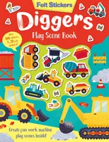 Książeczka z filcowymi naklejkami do zabawy w kopanie - Felt Stickers Diggers Play Scene Book