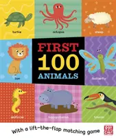 First 100 Animals - książka planszowa z grą polegającą na podnoszeniu i dopasowywaniu klap. - First 100 Animals - A board book with a lift-the-flap matching game