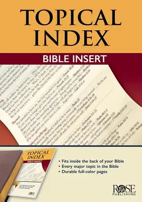 Książka: Topical Bible Index Insert - Book: Topical Bible Index Insert