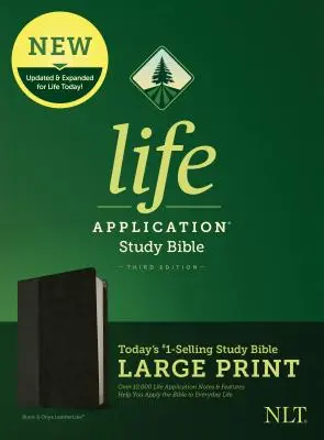 NLT Life Application Study Bible, wydanie trzecie, duży druk (skóropodobny, czarny/nyks) - NLT Life Application Study Bible, Third Edition, Large Print (Leatherlike, Black/Onyx)