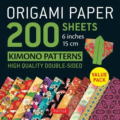 Origami Paper 200 Sheets Kimono Patterns 6 (15 CM): Tuttle Origami Paper: Wysokiej jakości dwustronne arkusze origami z nadrukowanymi 12 wzorami (instrukcje) - Origami Paper 200 Sheets Kimono Patterns 6 (15 CM): Tuttle Origami Paper: High-Quality Double-Sided Origami Sheets Printed with 12 Patterns (Instructi