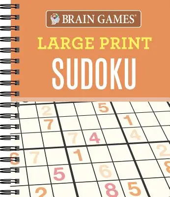 Gry umysłowe - Sudoku w dużym formacie (pomarańczowy) - Brain Games - Large Print Sudoku (Orange)