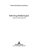Rethinking Middle English: Podejścia lingwistyczne i literackie - Rethinking Middle English: Linguistic and Literary Approaches