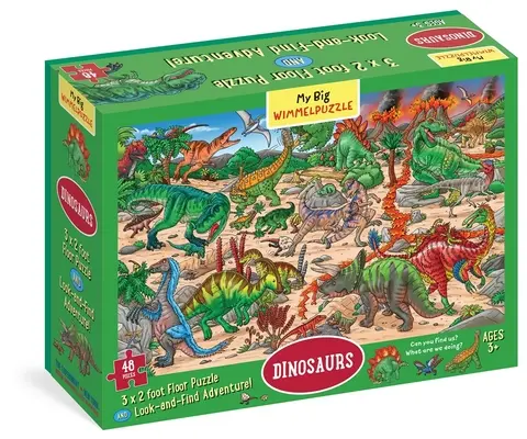 Moje duże puzzle podłogowe Wimmelpuzzle Dinozaury, 48 elementów - My Big Wimmelpuzzle Dinosaurs Floor Puzzle, 48-Piece