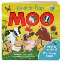 Moo - książka planszowa dla dzieci Peek a Flap - Moo - Peek a Flap Children's Board Book