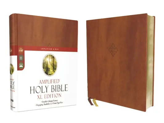 Amplified Holy Bible, XL Edition, skórzana miękka, brązowa - Amplified Holy Bible, XL Edition, Leathersoft, Brown