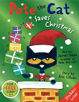 Kot Pete ratuje Boże Narodzenie: Zawiera arkusz naklejek! - Pete the Cat Saves Christmas: Includes Sticker Sheet!