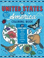 Kolorowanka Stany Zjednoczone Ameryki: Mapy pięćdziesięciu stanów ze stolicami i symbolami, takimi jak motto, ptak, ssak, kwiat, owad, motyl lub owoc - The United States of America Coloring Book: Fifty State Maps with Capitals and Symbols like Motto, Bird, Mammal, Flower, Insect, Butterfly or Fruit