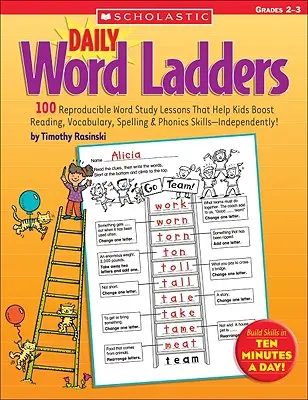 Daily Word Ladders: Klasy 2-3: 100 lekcji do nauki słówek, które pomogą dzieciom zwiększyć umiejętności czytania, słownictwa, ortografii i fonetyki - niezależnie - Daily Word Ladders: Grades 2-3: 100 Reproducible Word Study Lessons That Help Kids Boost Reading, Vocabulary, Spelling & Phonics Skills--Independently