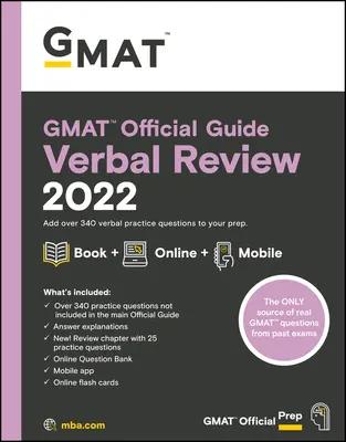 GMAT Official Guide Verbal Review 2022: Książka + Bank pytań online - GMAT Official Guide Verbal Review 2022: Book + Online Question Bank