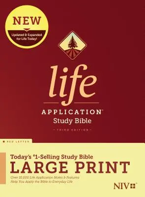 NIV Life Application Study Bible, wydanie trzecie, duży druk (czerwona litera, twarda oprawa) - NIV Life Application Study Bible, Third Edition, Large Print (Red Letter, Hardcover)