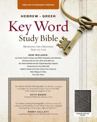 Hebrajsko-grecka Biblia do nauki kluczowych słów: Wydanie ESV, czarna skóra łączona - The Hebrew-Greek Key Word Study Bible: ESV Edition, Black Bonded Leather