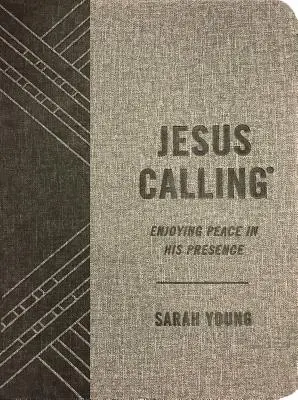 Jesus Calling, teksturowana szara skóra ekologiczna, z pełnym tekstem Pisma Świętego: Ciesząc się pokojem w Jego obecności - Jesus Calling, Textured Gray Leathersoft, with Full Scriptures: Enjoying Peace in His Presence