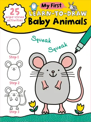 Moja pierwsza nauka rysowania: Baby Animals: (25 ćwiczeń do wycierania + marker suchościeralny) - My First Learn-To-Draw: Baby Animals: (25 Wipe Clean Activities + Dry Erase Marker)