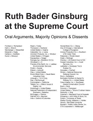 Ruth Bader Ginsburg w Sądzie Najwyższym: Argumenty ustne, opinie większości i zdania odrębne - Ruth Bader Ginsburg at the Supreme Court: Oral Arguments, Majority Opinions and Dissents