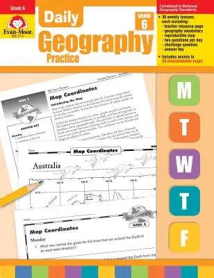 Codzienne ćwiczenia z geografii: Klasa 6 [z foliami] - Daily Geography Practice: Grade 6 [With Transparencies]