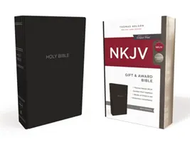 NKJV, Biblia na prezent i nagrodę, skórzana oprawa, czarna, wydanie z czerwonymi literami - NKJV, Gift and Award Bible, Leather-Look, Black, Red Letter Edition