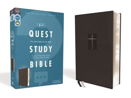 Niv, Quest Study Bible, skórzana miękka, czarna, wygodny druk: Jedyna Biblia do studiowania pytań i odpowiedzi - Niv, Quest Study Bible, Leathersoft, Black, Comfort Print: The Only Q and A Study Bible