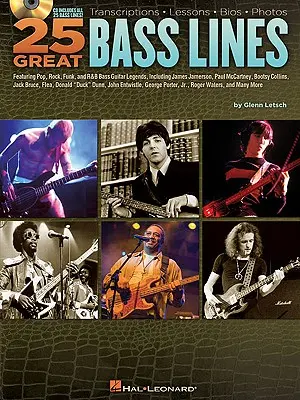 25 Great Bass Lines: Transkrypcje, Lekcje, Biografie, Zdjęcia [Z CD (Audio)] - 25 Great Bass Lines: Transcriptions, Lessons, Bios, Photos [With CD (Audio)]