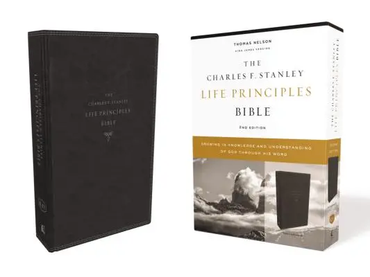 Kjv, Charles F. Stanley Life Principles Bible, wydanie 2, skórzana miękka, czarna, wygodny druk: Wzrastanie w wiedzy i zrozumieniu Boga przez H - Kjv, Charles F. Stanley Life Principles Bible, 2nd Edition, Leathersoft, Black, Comfort Print: Growing in Knowledge and Understanding of God Through H