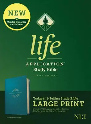 NLT Life Application Study Bible, wydanie trzecie, duży druk (skórzany, turkusowy) - NLT Life Application Study Bible, Third Edition, Large Print (Leatherlike, Teal Blue)