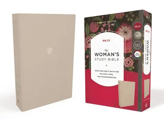The Nkjv, Woman's Study Bible, Cloth Over Board, Cream, Full-Color: Odbieranie Bożej prawdy dla równowagi, nadziei i transformacji - The Nkjv, Woman's Study Bible, Cloth Over Board, Cream, Full-Color: Receiving God's Truth for Balance, Hope, and Transformation