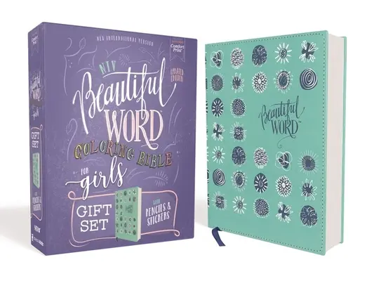 Niv, Beautiful Word Coloring Bible for Girls Pencil/Sticker Gift Set, Updated, Leathersoft Over Board, Teal, Comfort Print: Ponad 600 wersetów do pokolorowania - Niv, Beautiful Word Coloring Bible for Girls Pencil/Sticker Gift Set, Updated, Leathersoft Over Board, Teal, Comfort Print: 600+ Verses to Color