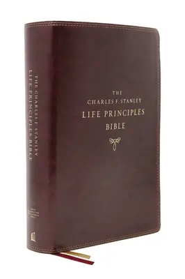 Nasb, Charles F. Stanley Life Principles Bible, wydanie 2, skórzana oprawa, kolor bordowy, indeks kciukowy, wygodny druk: Pismo Święte, New American Standard Bi - Nasb, Charles F. Stanley Life Principles Bible, 2nd Edition, Leathersoft, Burgundy, Thumb Indexed, Comfort Print: Holy Bible, New American Standard Bi