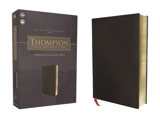 Nasb, Thompson Chain-Reference Bible, skóra klejona, czarny, czerwona litera, 1977 tekst - Nasb, Thompson Chain-Reference Bible, Bonded Leather, Black, Red Letter, 1977 Text