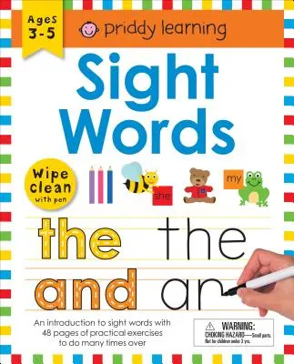 Wipe Clean Workbook: Sight Words (oprawa spiralna): Wiek 4-7 lat; Ściereczka do czyszczenia z długopisem i kartami flash - Wipe Clean Workbook: Sight Words (Enclosed Spiral Binding): Ages 4-7; Wipe-Clean with Pen & Flash Cards