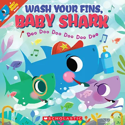 Umyj płetwy, rekinku (książeczka dla dzieci) - Wash Your Fins, Baby Shark (a Baby Shark Book)