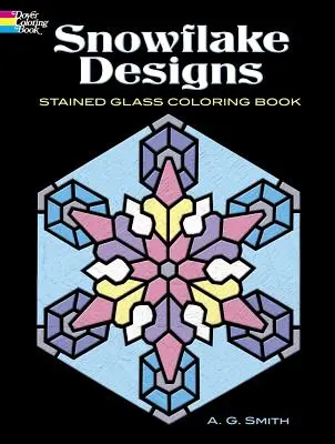 Kolorowanka z motywami płatków śniegu - Snowflake Designs Stained Glass Coloring Book