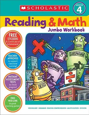 Zeszyt ćwiczeń do nauki czytania i matematyki: Klasa 4 - Reading & Math Jumbo Workbook: Grade 4