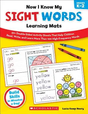 Maty edukacyjne do nauki wyrazów dźwiękonaśladowczych, klasy K-2 - Now I Know My Sight Words Learning Mats, Grades K-2