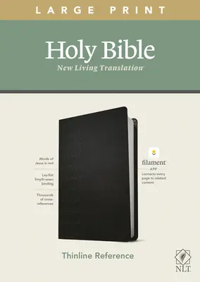 NLT Large Print Thinline Reference Bible, Filament Enabled Edition (czerwona litera, skóropodobna, czarna) - NLT Large Print Thinline Reference Bible, Filament Enabled Edition (Red Letter, Leatherlike, Black)