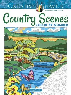 Kolorowanka Creative Haven Sceny wiejskie według numeracji - Creative Haven Country Scenes Color by Number Coloring Book