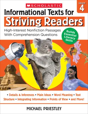 Teksty informacyjne dla zaawansowanych czytelników: Klasa 4: Interesujące fragmenty literatury faktu z pytaniami dotyczącymi rozumienia tekstu - Informational Texts for Striving Readers: Grade 4: High-Interest Nonfiction Passages with Comprehension Questions