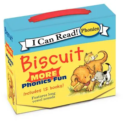 Biscuit: Więcej zabawy z foniką w 12 książeczkach! Zawiera 12 miniksiążeczek z krótkimi i długimi samogłoskami - Biscuit: More 12-Book Phonics Fun!: Includes 12 Mini-Books Featuring Short and Long Vowel Sounds