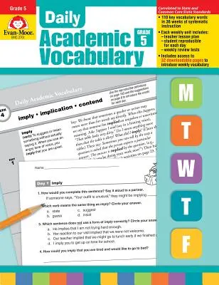 Codzienne słownictwo akademickie, klasa 5 [z foliami] - Daily Academic Vocabulary Grade 5 [With Transparencies]