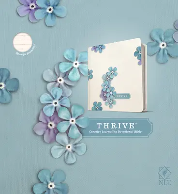 Biblia NLT Thrive Creative Journaling Devotional Bible (twarda oprawa, niebieskie kwiaty) - NLT Thrive Creative Journaling Devotional Bible (Hardcover, Blue Flowers)
