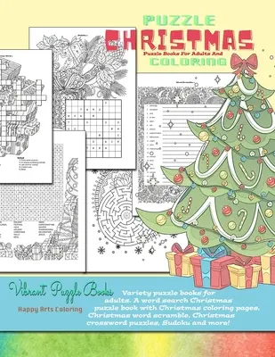 CHRISTMAS puzzle dla dorosłych i kolorowanki. Różnorodne łamigłówki dla dorosłych. Świąteczna łamigłówka z wyszukiwaniem słów i świątecznymi kolorowankami, Ch - CHRISTMAS puzzle books for adults and coloring. Variety puzzle books for adults. A word search Christmas puzzle book with Christmas coloring pages, Ch