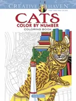Kolorowanka Creative Haven Koty do pokolorowania według numerów - Creative Haven Cats Color by Number Coloring Book